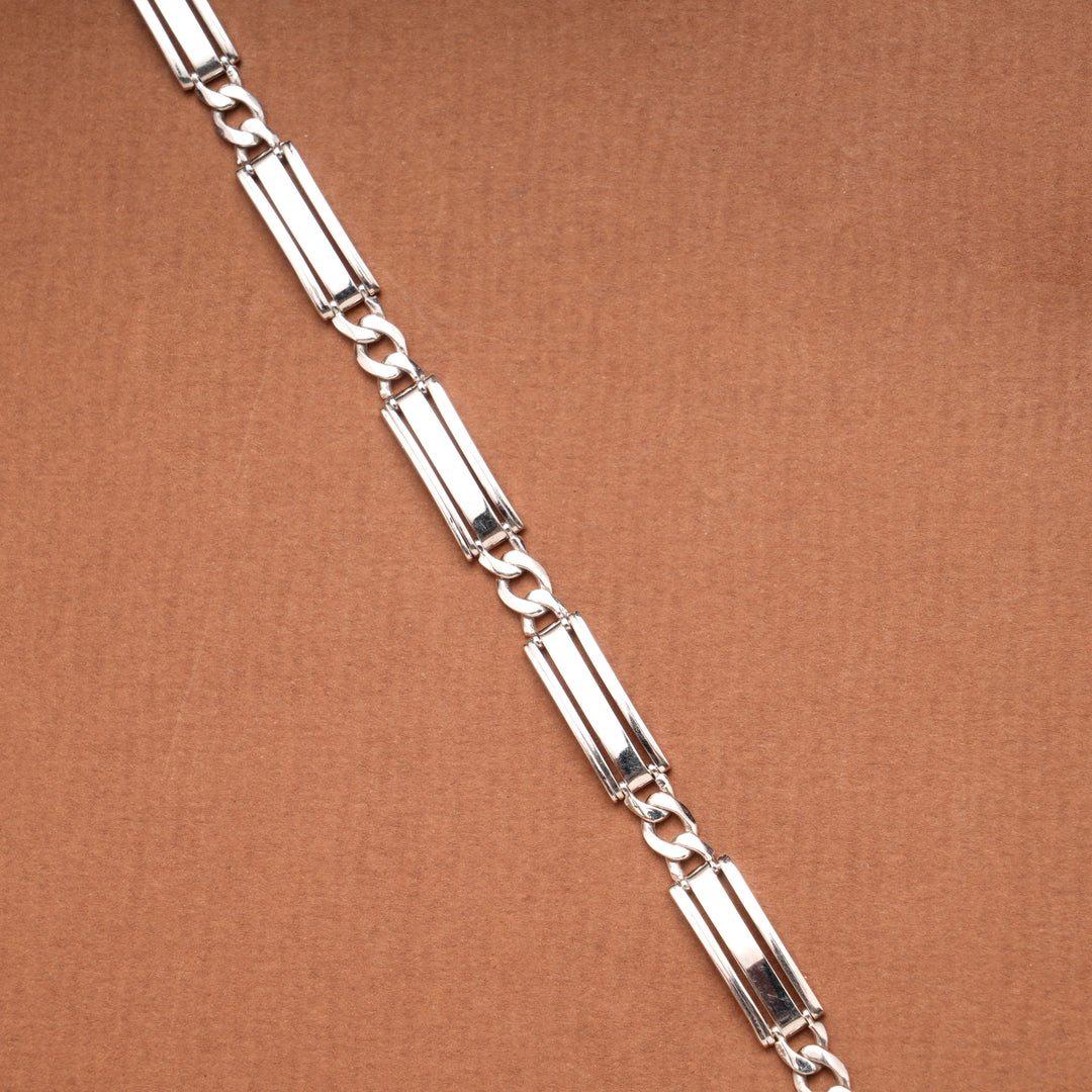 Modern Link Design Silver Bracelet