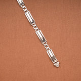 Modern Link Design Silver Bracelet
