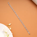 Modern Box Link Design Silver Bracelet