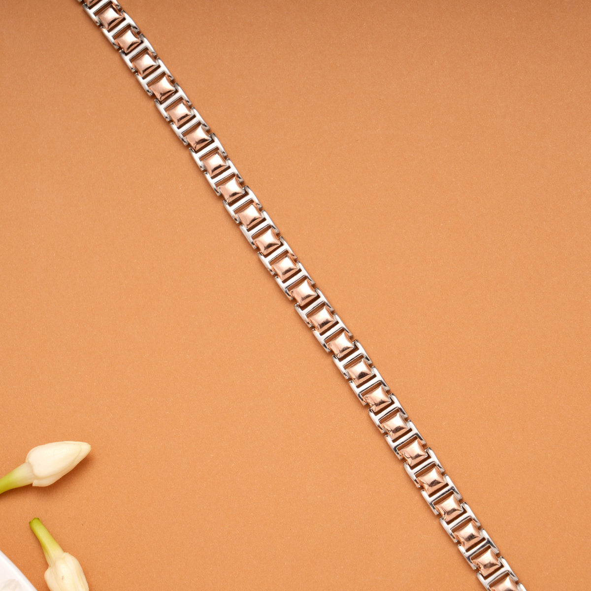 Modern Box Link Design Silver Bracelet
