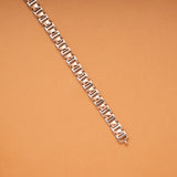 Modern Box Link Design Silver Bracelet