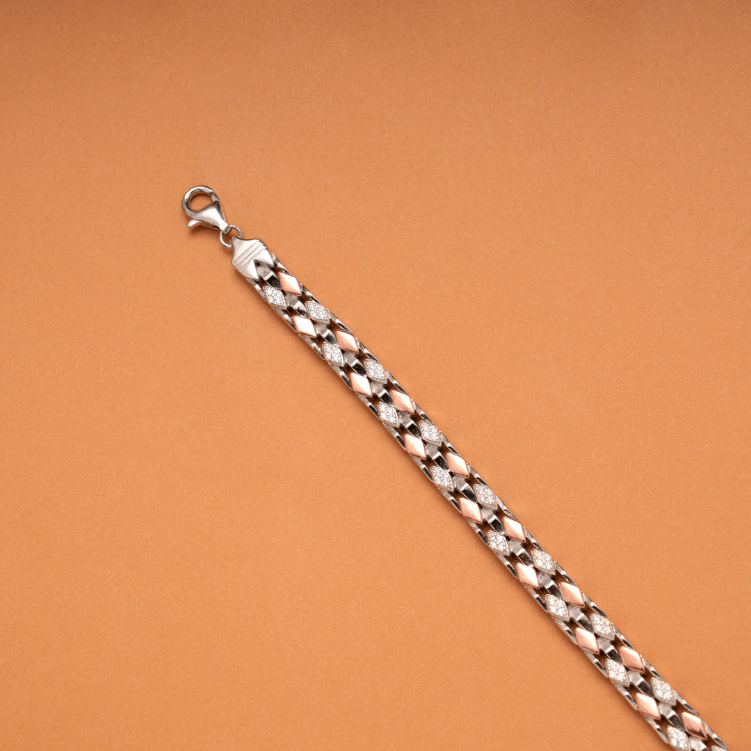 Regal Double Tone Men’s Silver Bracelet