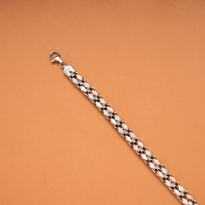 Regal Double Tone Men’s Silver Bracelet