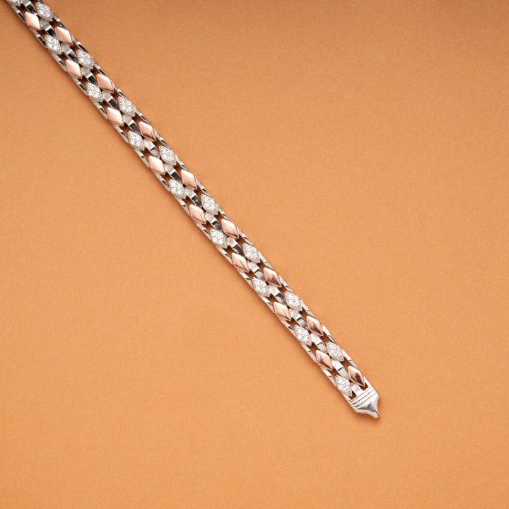 Regal Double Tone Men’s Silver Bracelet
