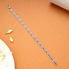 Delicate Link Pattern Silver Bracelet