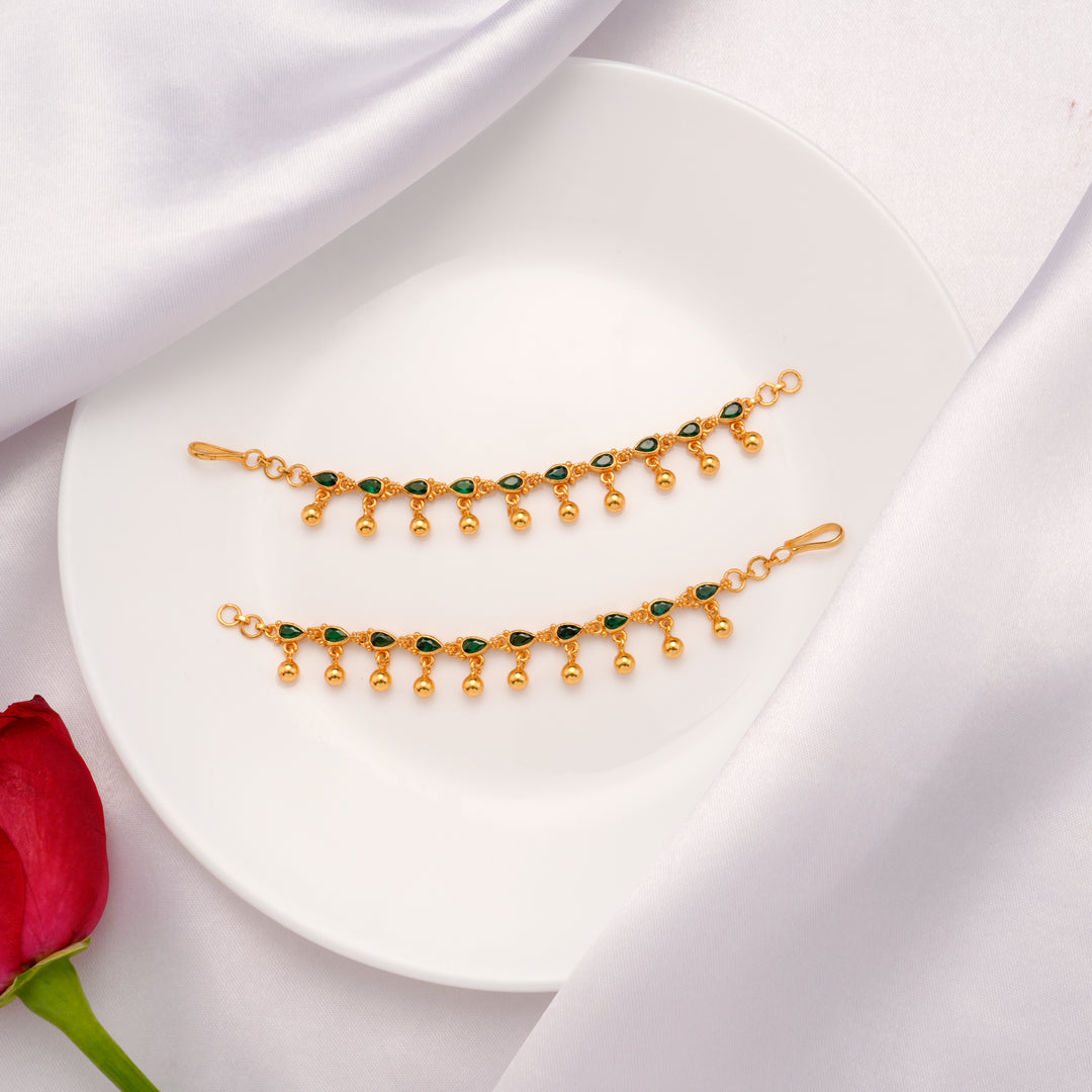 Gold Plated Emerald Stone Mattal