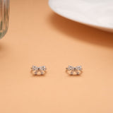 Minimal Bow Design Silver Stud