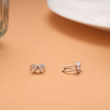 Minimal Bow Design Silver Stud