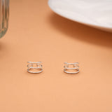 Tiny Three Layer Silver Ear Cuff