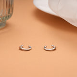 Tiny Charm Huggie Hoop Silver Ear Cuff