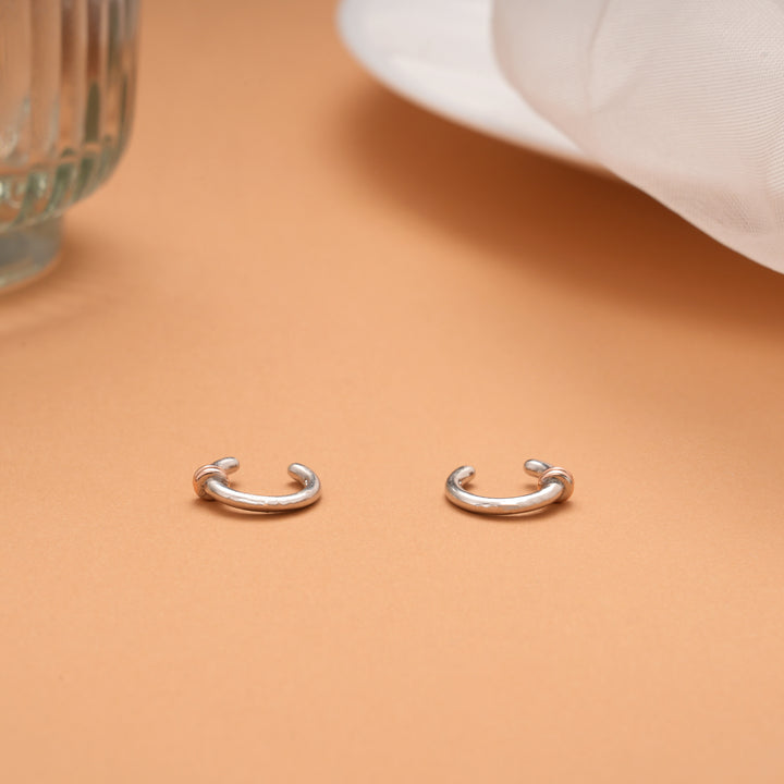 Tiny Charm Huggie Hoop Silver Ear Cuff