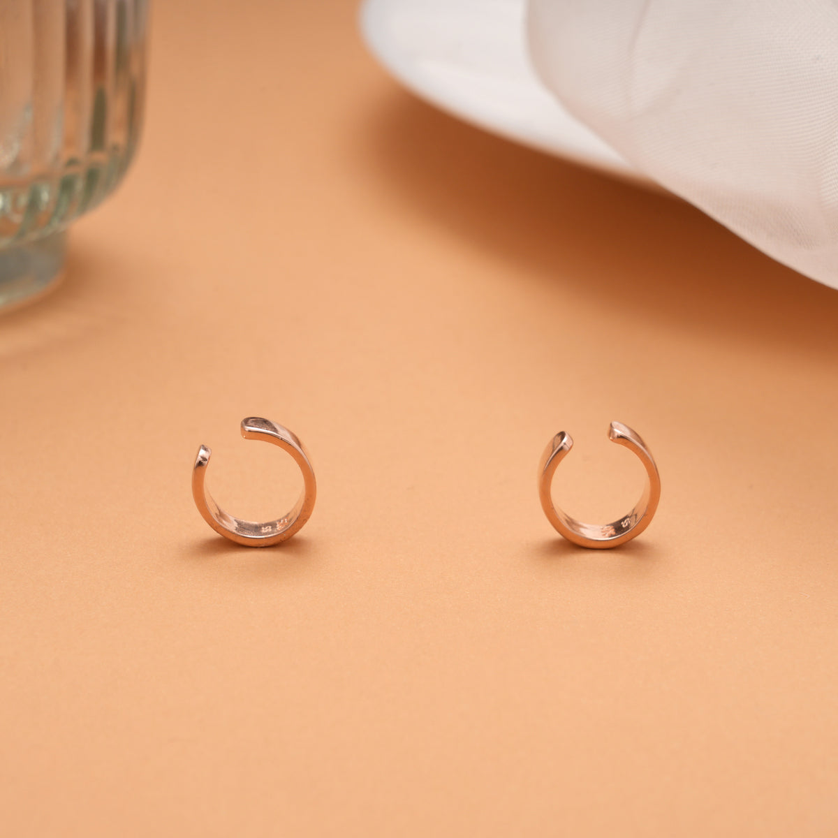 Minimalist Band Design Silver Rose Gold Ear Cuff
