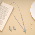 Sparkling Swarovski Floral Emerald Necklace Set