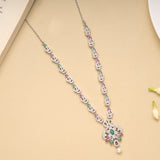 Sparkling Swarovski Floral Emerald Necklace Set