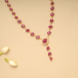 Minimal Ruby Tear Drop Gold Necklace