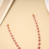 Minimal Ruby Tear Drop Gold Necklace
