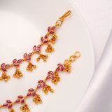 Golden Drops with Leaf Ruby Mattal