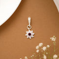 Ruby with Sun Flower Design Silver Pendant
