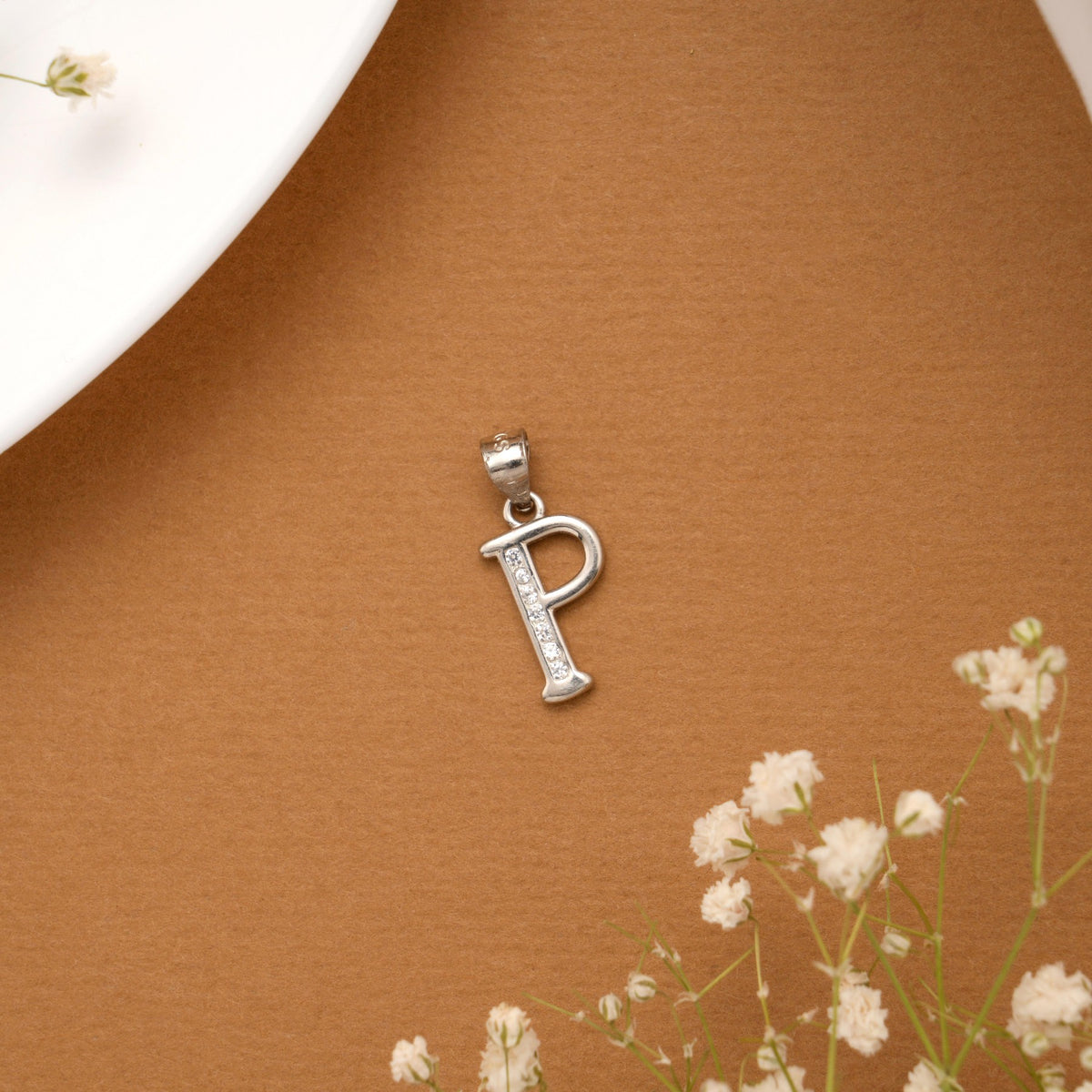 Polished P Design Silver Pendant