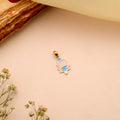 Adorable Cartoon Girl Gold Enamel Pendant