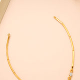 Elegant Blue Stone with Pot Design Gold Necklace