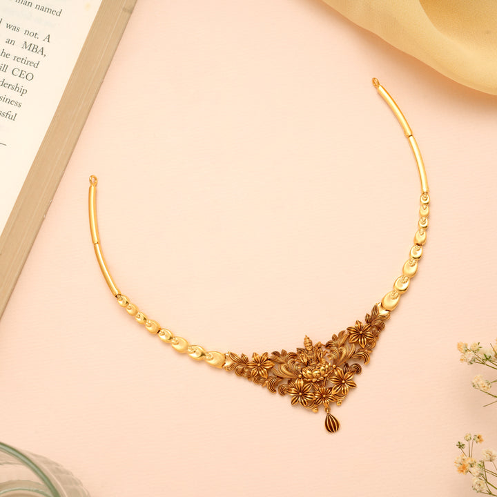 Goddess Blossom Lakshmi Gold Casting Necklace
