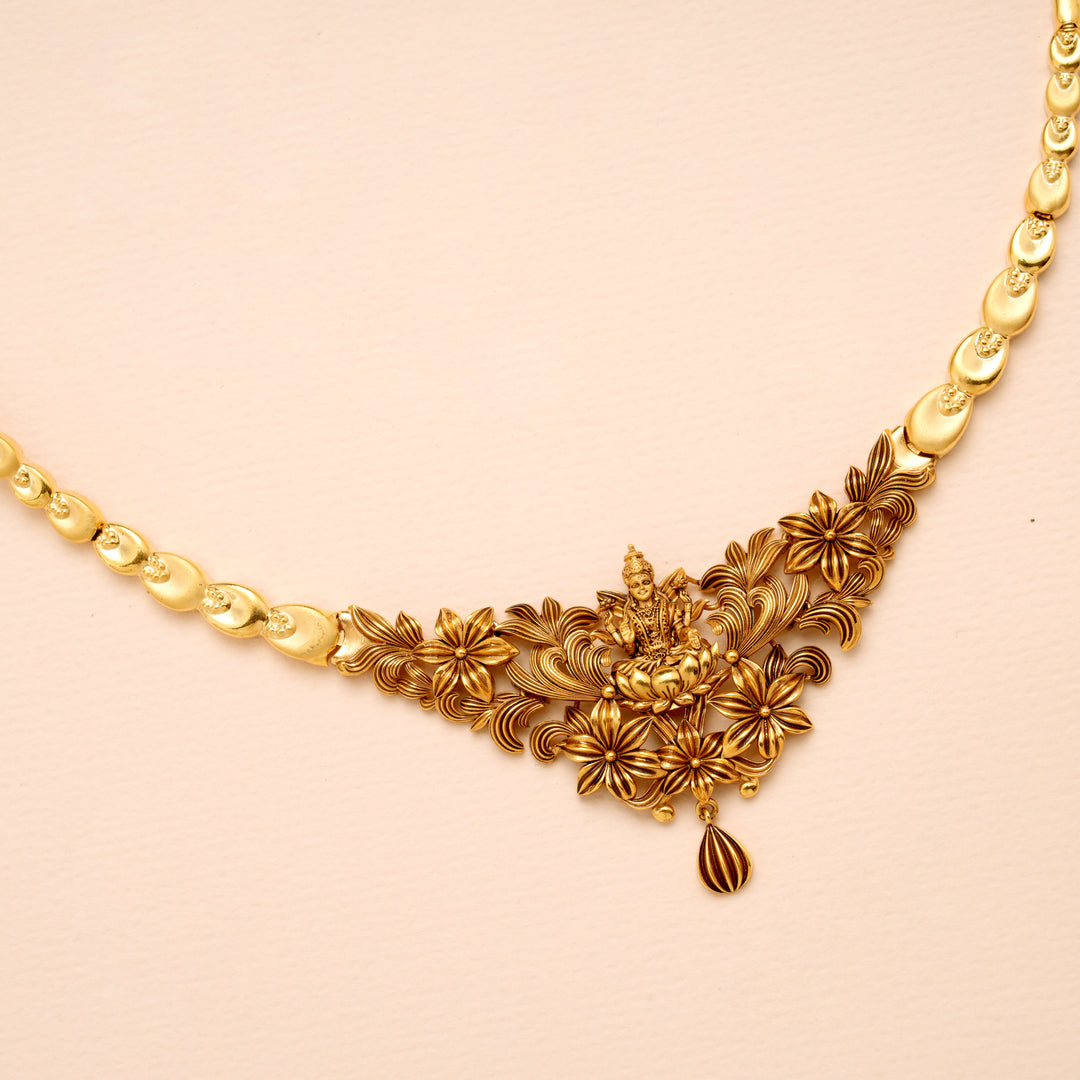 Goddess Blossom Lakshmi Gold Casting Necklace