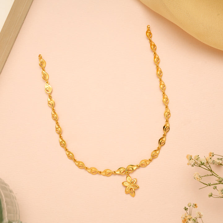 Twin Leaf with Infinity Gold Necklace