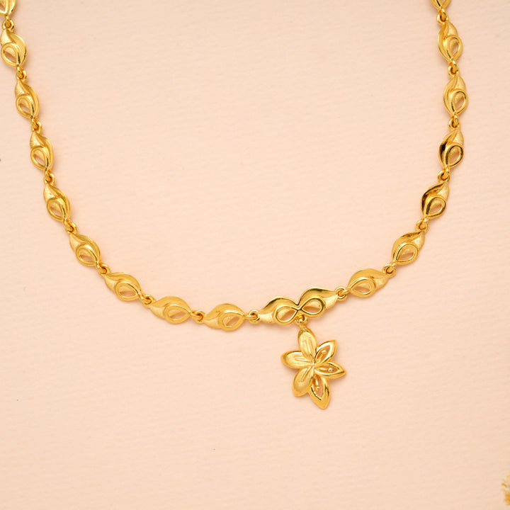 Twin Leaf with Infinity Gold Necklace