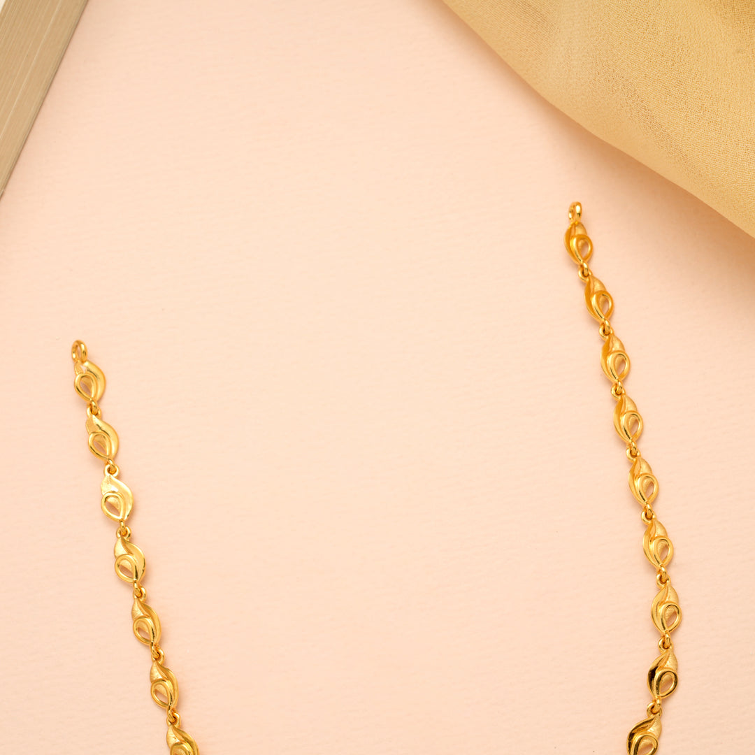 Twin Leaf with Infinity Gold Necklace