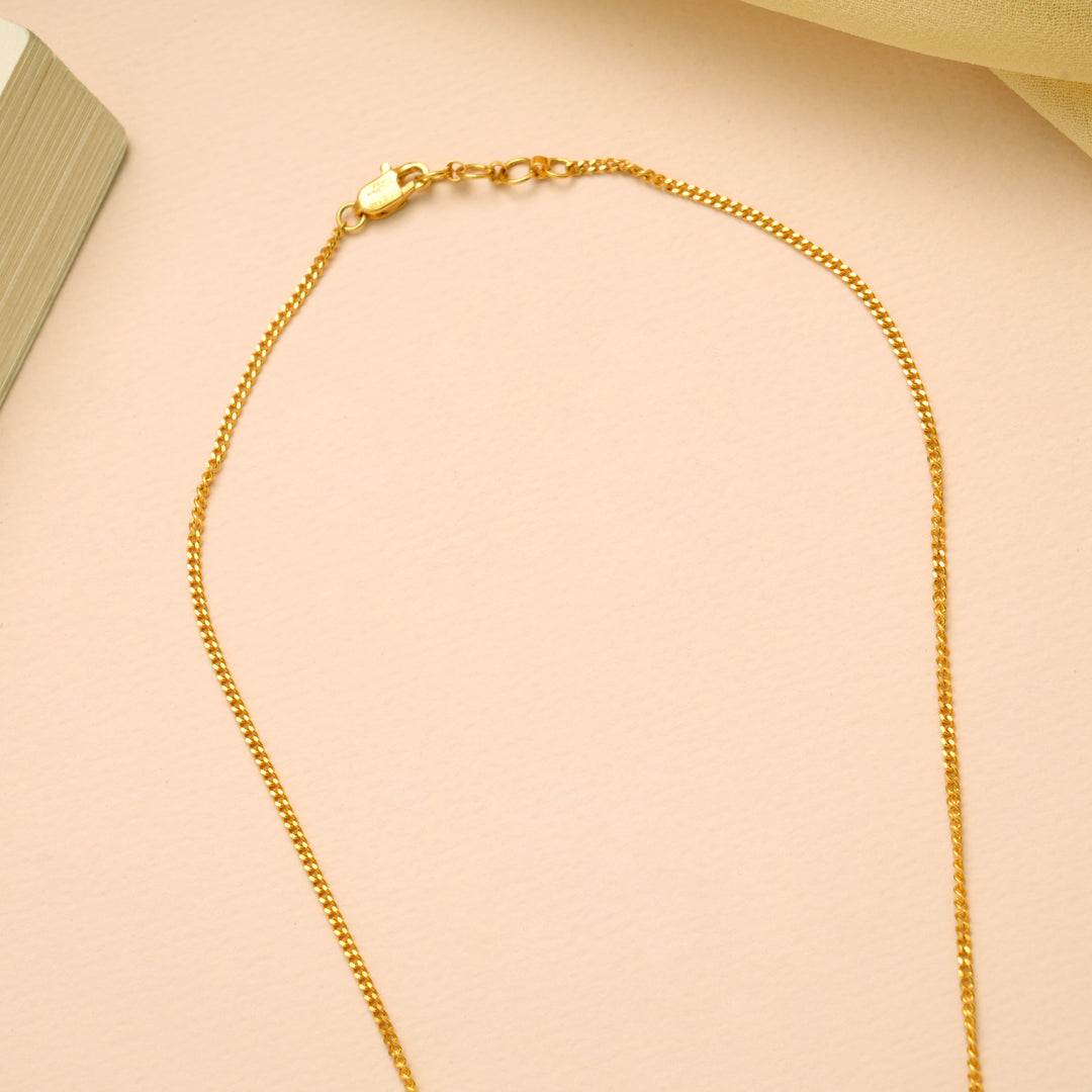 Goddess Amman with Black Beads Gold Necklace