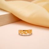 Heritage Link Design with Stone Gold Ring