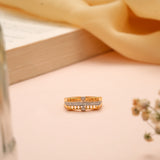 Elegant Gold CZ Stone Heart Ring