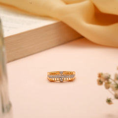 Elegant Gold CZ Stone Heart Ring