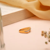 Elegant Gold CZ Stone Heart Ring
