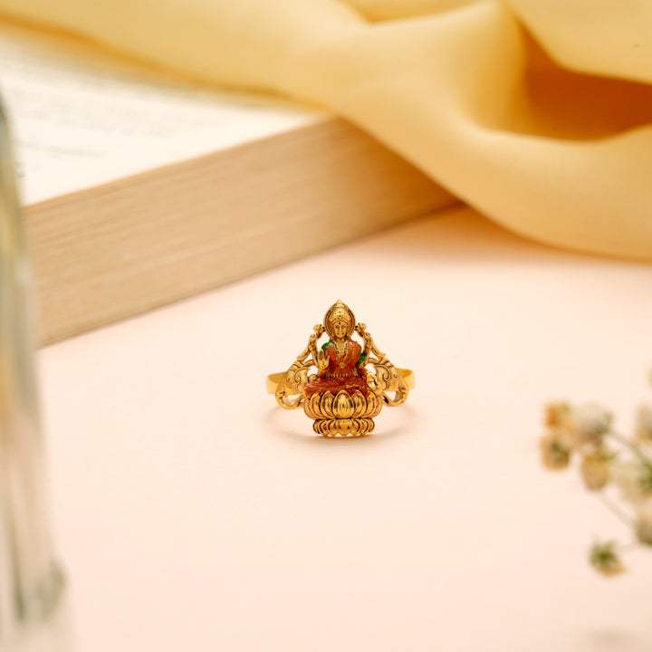 Goddess Lakshmi Devi Gold Ring