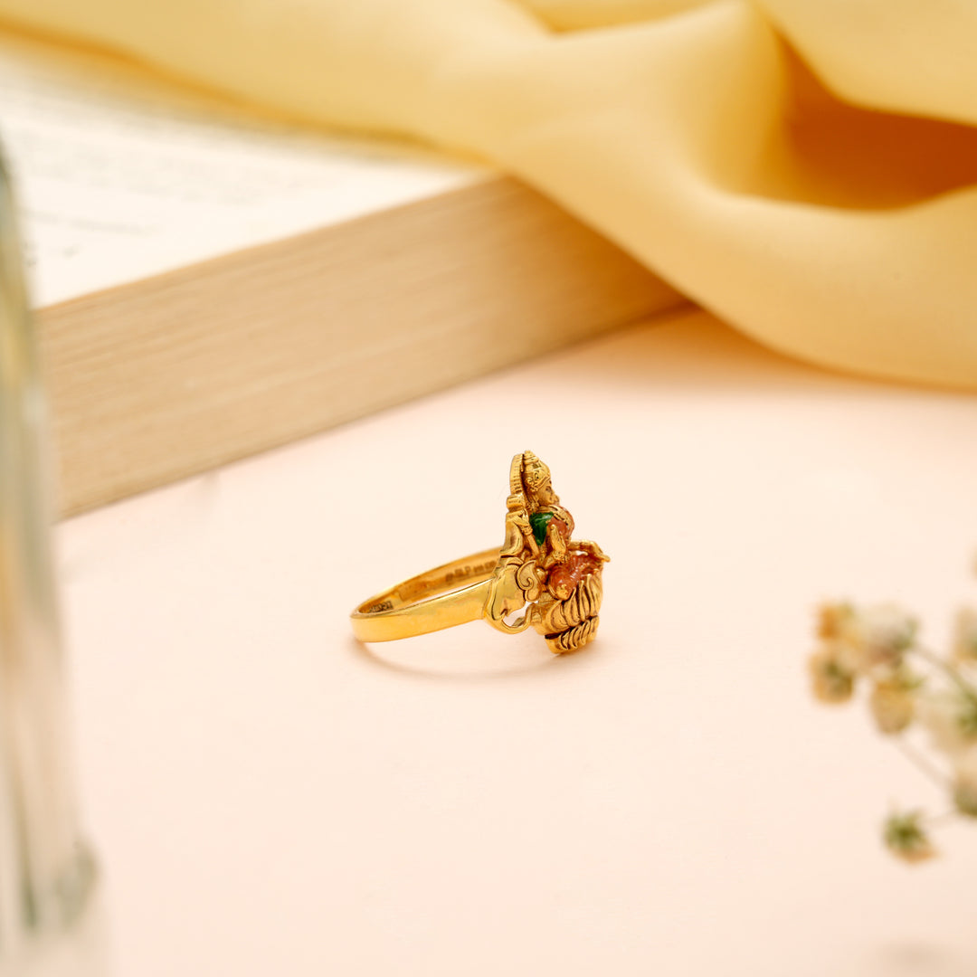 Goddess Lakshmi Devi Gold Ring