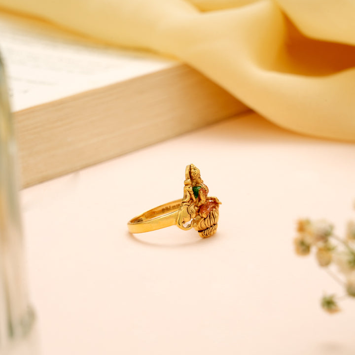 Goddess Lakshmi Devi Gold Ring