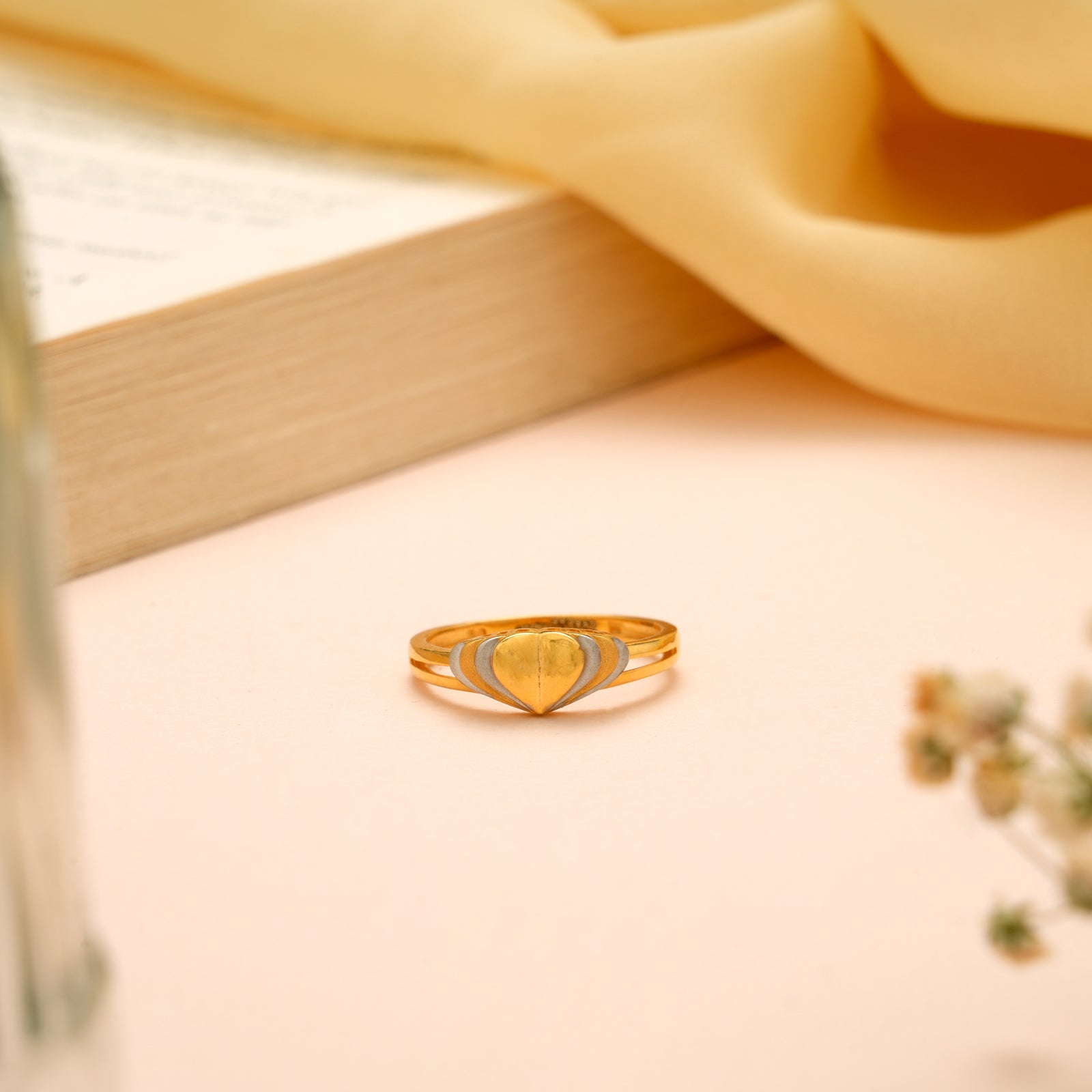 Elegant Gold Layered Heart Ring