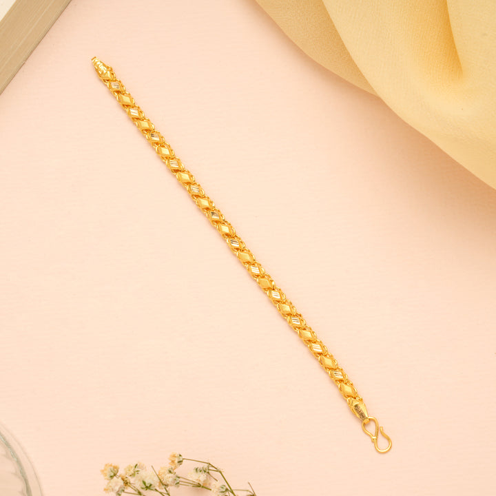 Traditional Leaf Cut Pattern Gold Baby Bracelet