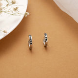 Fancy Cross Cutout Hoop Silver Stud
