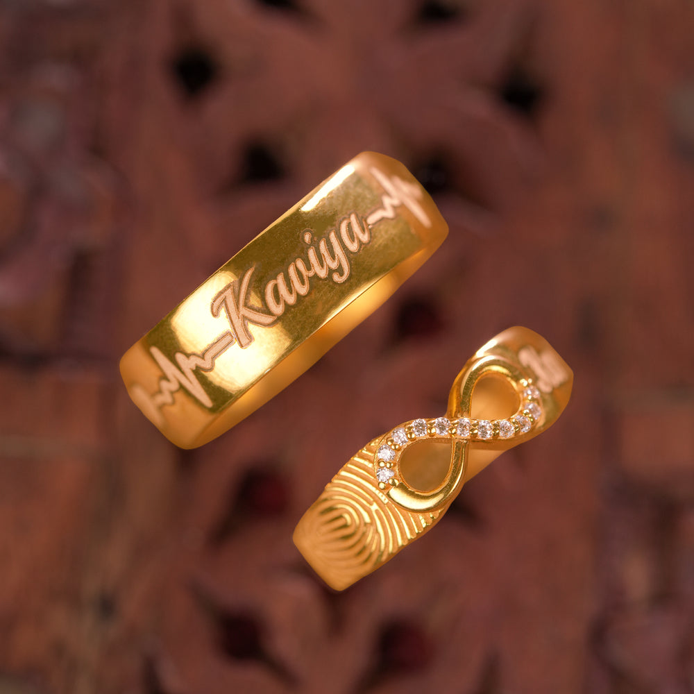 Customisation Gold Infinity Couple Ring