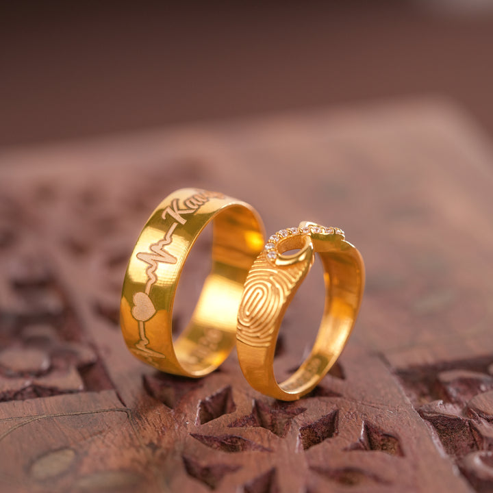 Customisation Gold Infinity Couple Ring