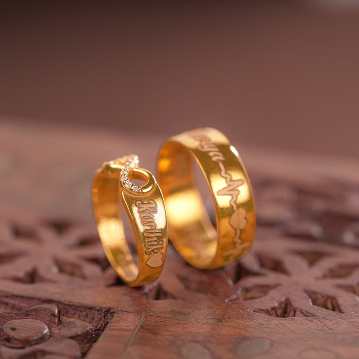 Customisation Gold Infinity Couple Ring