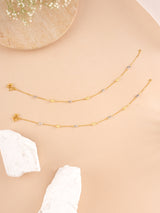 Wheat and Cube Charm Gold Anklet
