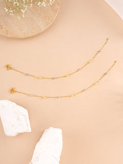 Wheat and Cube Charm Gold Anklet