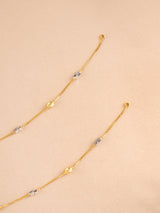 Wheat and Cube Charm Gold Anklet