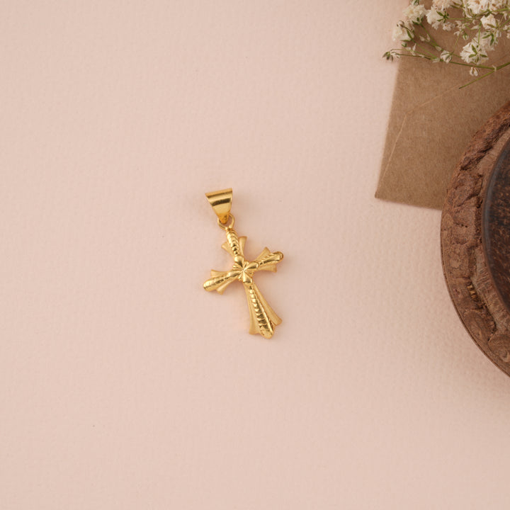 Modern Design Cross Gold Pendant