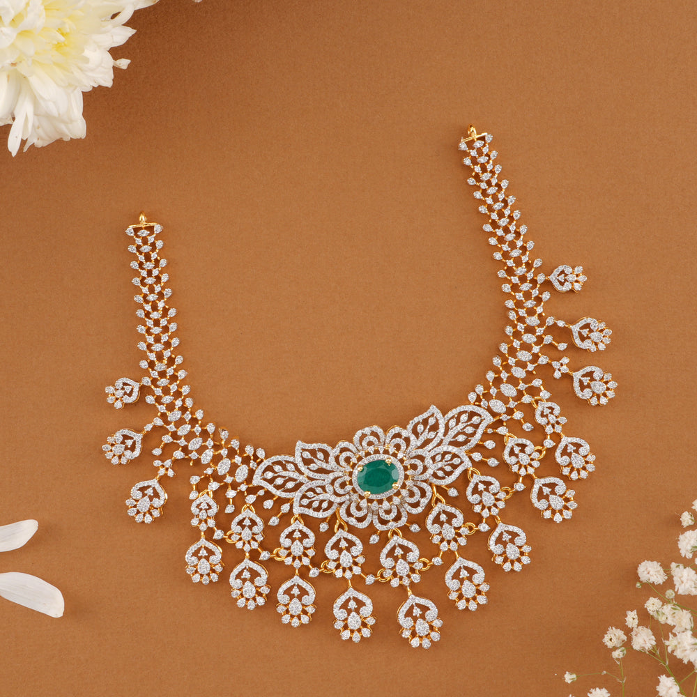 Grandeur Emerald Drop Swarovski Necklace