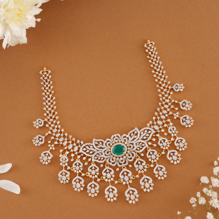 Grandeur Emerald Drop Swarovski Necklace